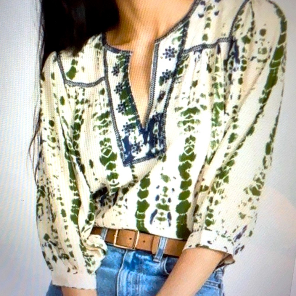 ba&sh tie dyed top in blue and green. Size small